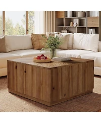 Tribesigns 31.5-Inch Square Coffee Table for Living Room, Solid Wood