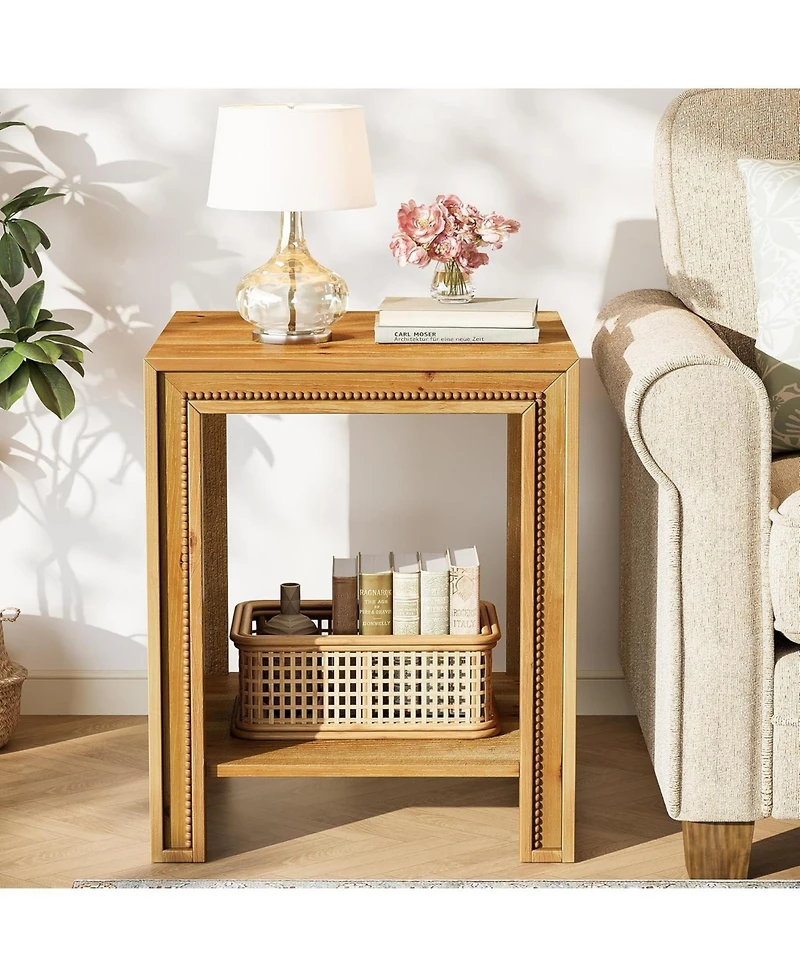 Tribesigns Solid Wood End Table