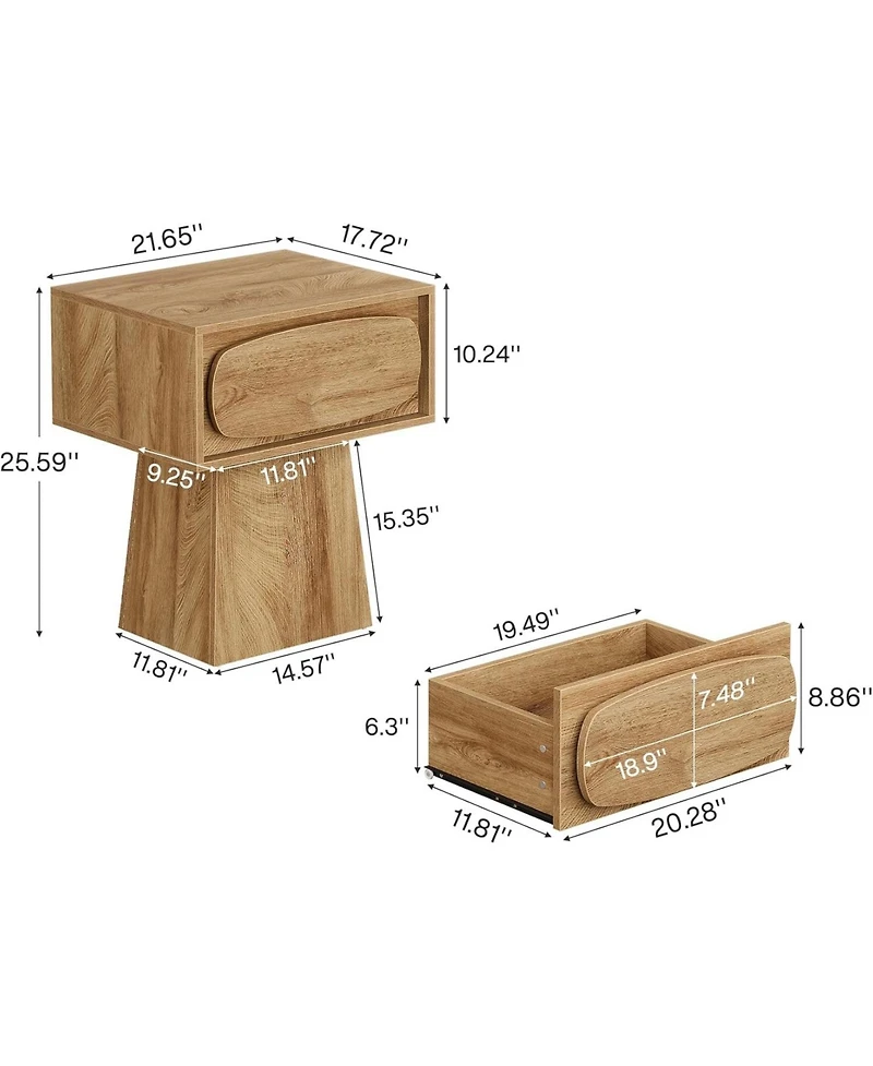 Tribesigns Modern Side End Table with Storage Drawer for Living Room, Bedroom and Small Space