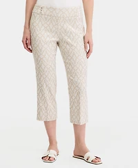 Jm Collection Women's Jacquard Mid Rise Pull-On Capri Pants, Macy's Exclusive