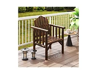 Slickblue Wooden Outdoor Patio Dining Armchair with Armrests