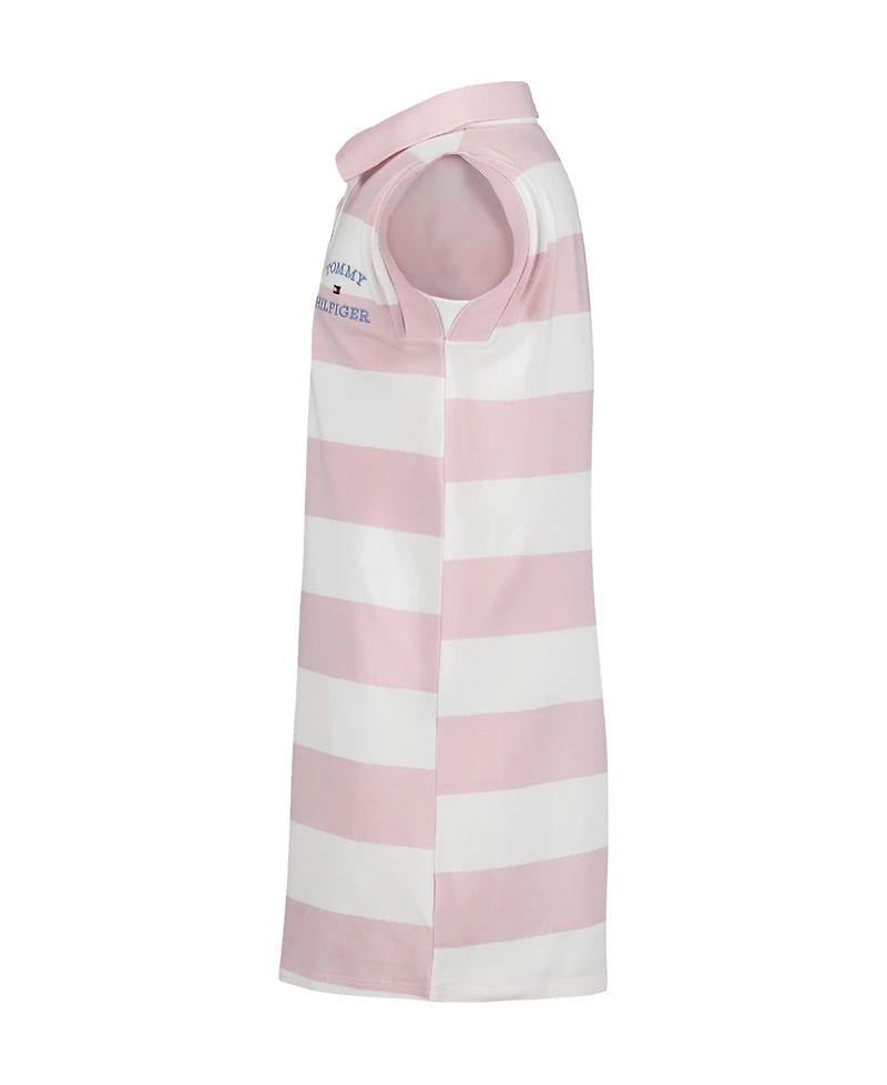 Tommy Hilfiger Girls' 7-16 Sleeveless Collared Striped Rugby Polo Dress