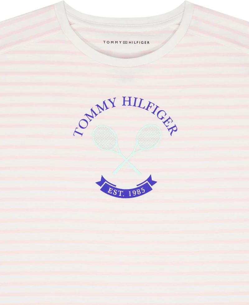 Tommy Hilfiger Girls' 7-16 Round Neck Stripe T-Shirt