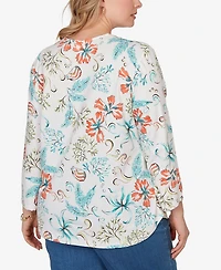 Ruby Rd. Plus Embellished Oceania Floral Knit Top