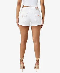 True Religion Women's Jennie Mid-Rise Flap Shorts