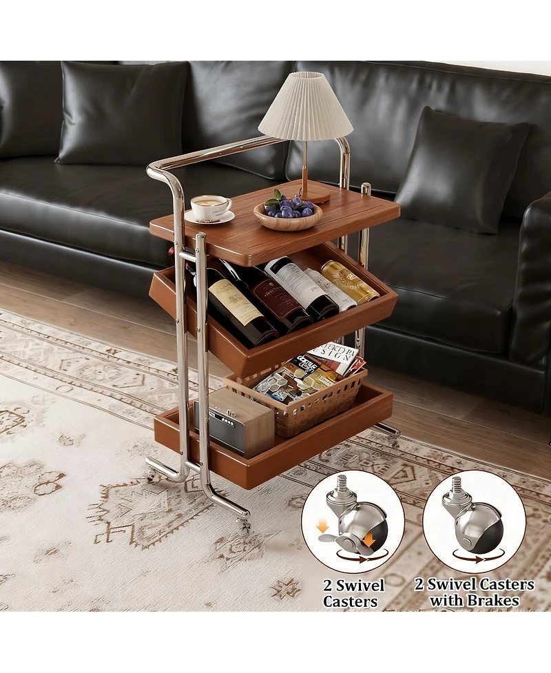 Yigii 3-Tier Adjustable Storage Cart