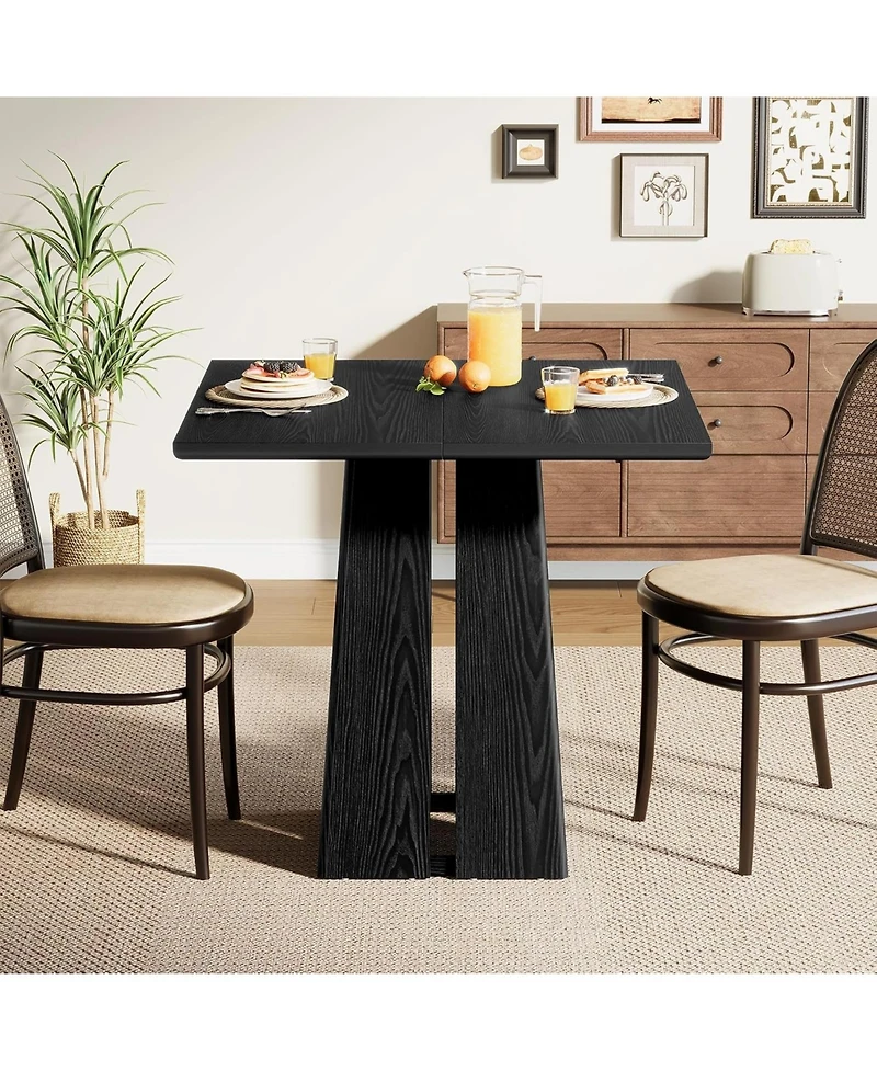 Tribesigns 31.5" Wooden Square Dining Table for 2-4 People, Farmhouse Kitchen Table