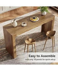 Tribesigns 63" Long Bar Table, Counter Height Pub Dining Table for 4-6, Modern Home Bar Unit