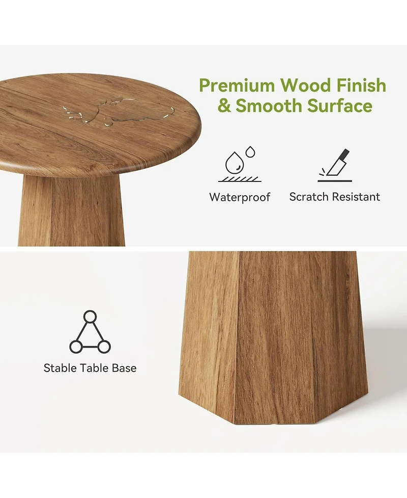 Tribesigns 31.5" Round Dining Table for 4, Wood Kitchen Table, Small Dinner Table