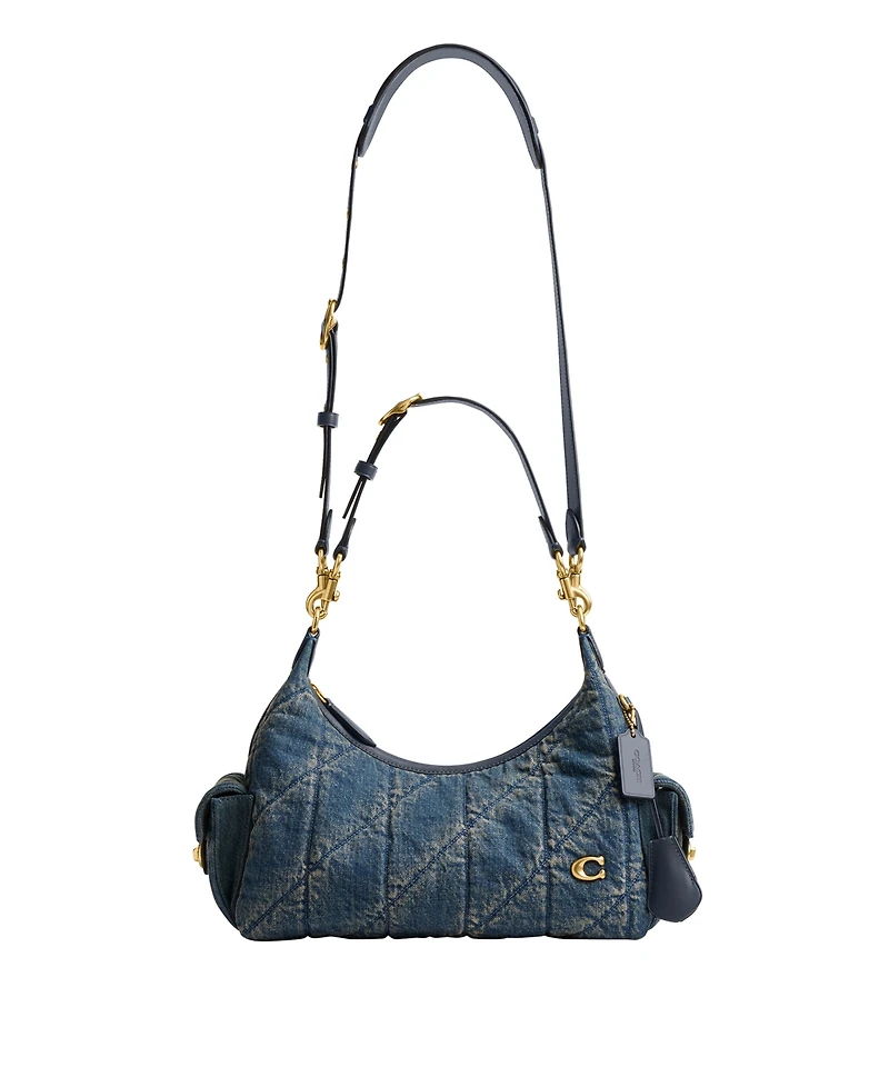 Coach Juliet Soft Quilted Denim Pocket Medium Shoulder Bag
