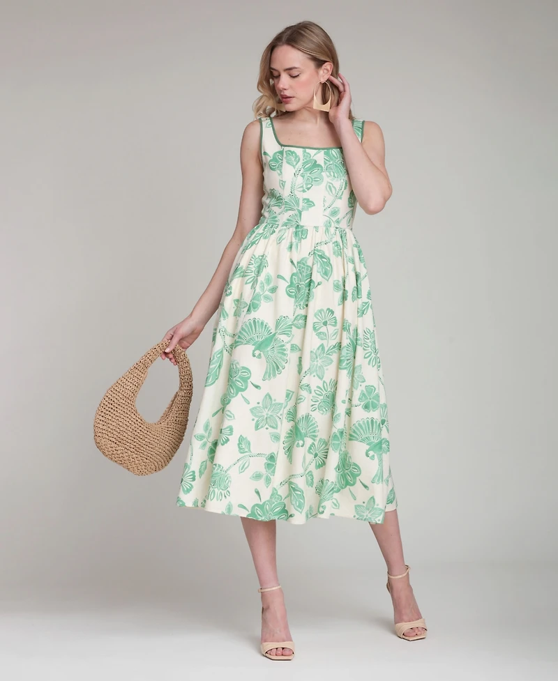 Avec Les Filles Women's Square Neck Dress