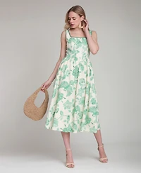 Avec Les Filles Women's Square Neck Dress