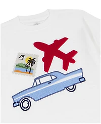 Kids Headquarters Boys' Toddler 2T-5T Short-Sleeve Travels T-Shirt and Poplin Shorts, 2-Piece Set