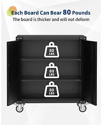 gaomon 35.4" Rolling Tool Storage Cabinet with Wheel, Heavy Duty Metal Garage Storage Organizer with Adjustable Shelf & Locks