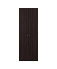 Flynama Armoire with 3 Doors 3 Shelves in Walnut and Black Wengue Finish Bedroom Storage Organizer