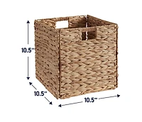 Ornavo Home Water Hyacinth Storage Cube Bin Baskets, Set of 6