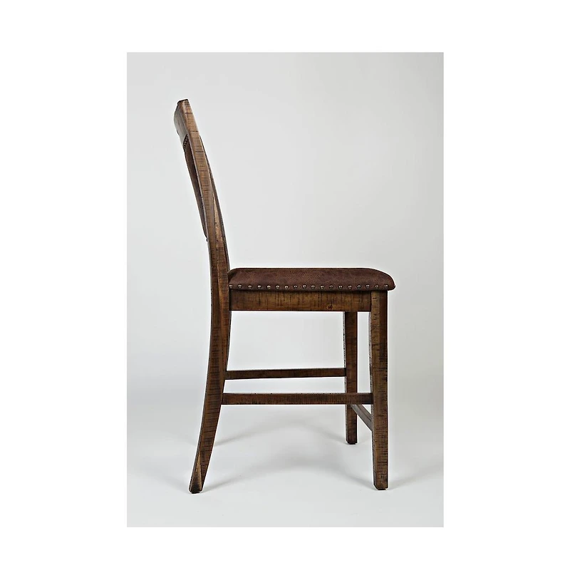 Jofran Industrial Nailhead Trim Upholstered Back Counter Stool (Set of 2)