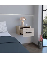 flynama Elegant Modern Wooden Nightstand with Storage Space Neutral Finish Bedside Table for Bedroom Living Room