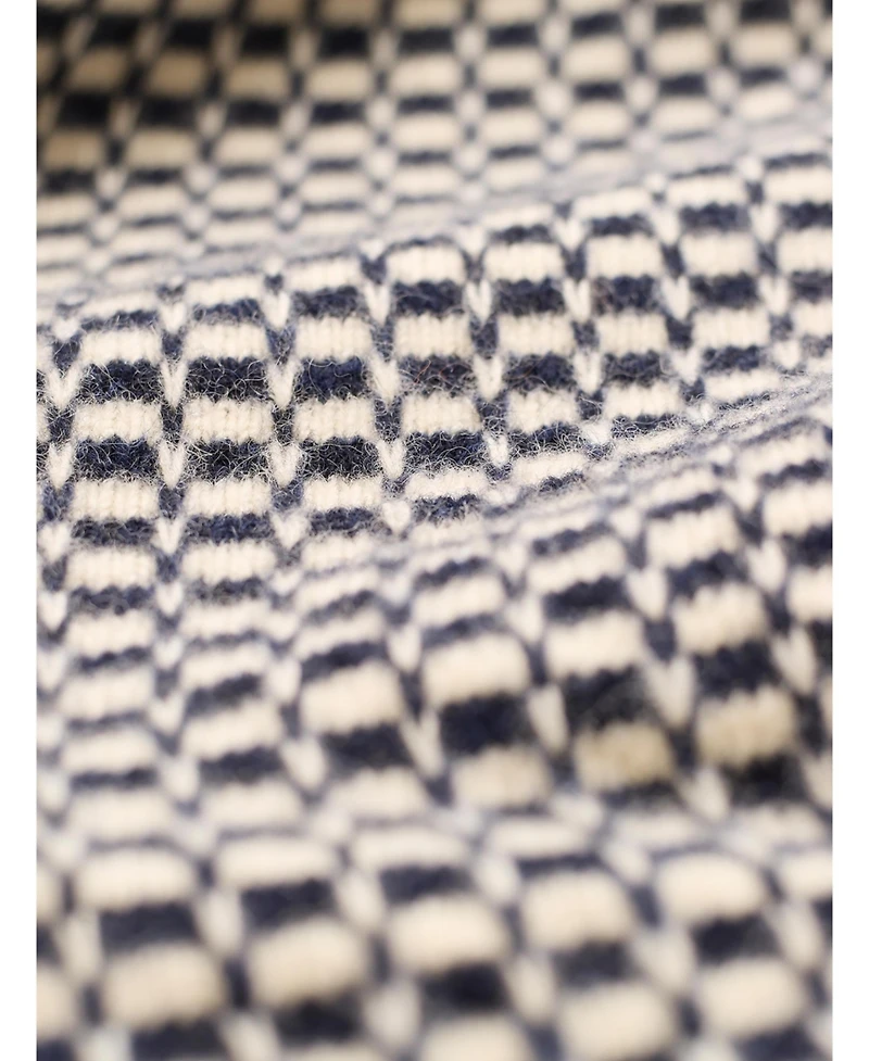 Celtic & Co. Women's Micro Check Funnel Neck Sweater