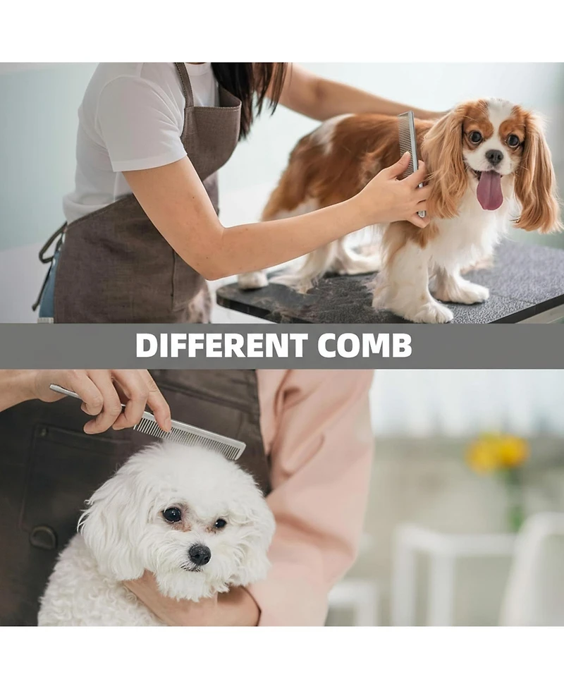 Aronkl Pet Grooming Kit: Slicker Brush, Shampoo Brush, Bath Brush, Gloves, Towel