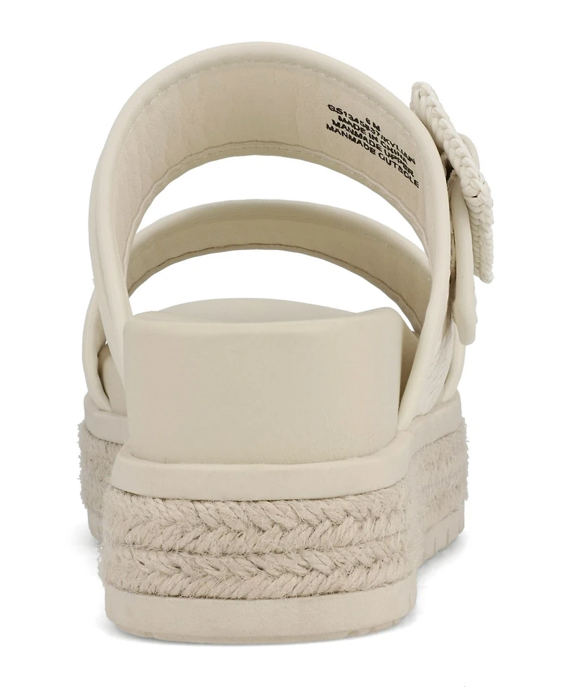 Mia Women's Raffia-Strap Espadrille Slide Sandals