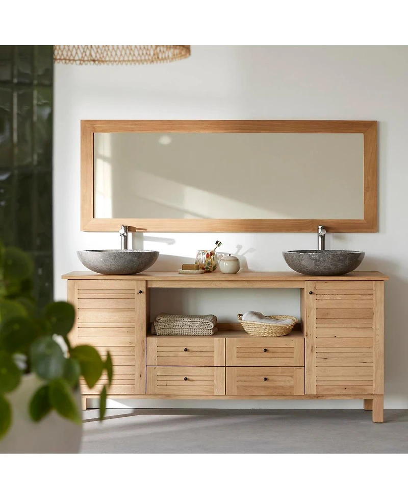 Tikamoon Tona teak wood mirror 160x60 cm