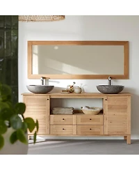 Tikamoon Tona teak wood mirror 160x60 cm