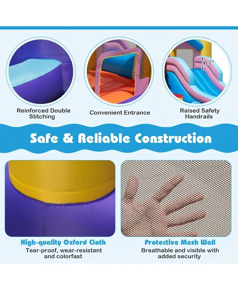 Hongge 6 in 1 Inflatable Kids Water Park for Yard