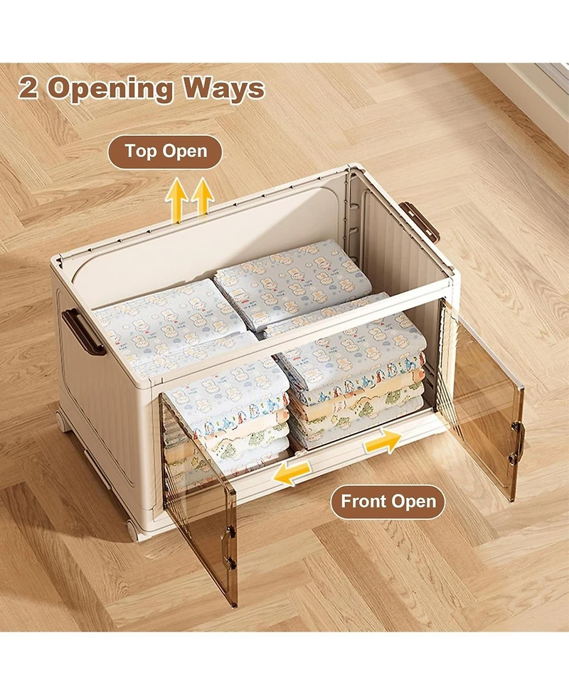 gaomon 4-Tier Stackable Plastic Storage Boxes with Lid, Modular Storage Organizer