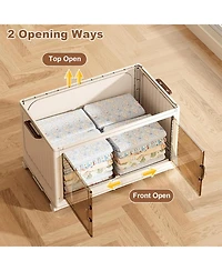 gaomon 4-Tier Stackable Plastic Storage Boxes with Lid, Modular Storage Organizer