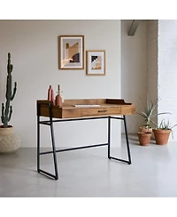 Tikamoon Hedda 114 desk in solid mango wood and metal