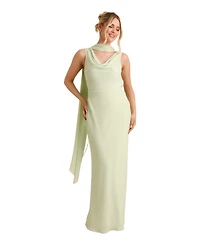 Six Stories Women's Plunge Cowl Chiffon Bridesmaid Dress