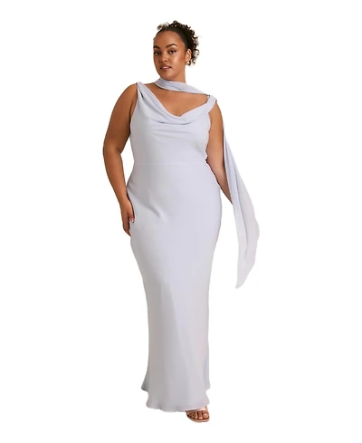 Six Stories Women's Plunge Cowl Chiffon Bridesmaid Dress