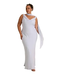 Six Stories Women's Plunge Cowl Chiffon Bridesmaid Dress