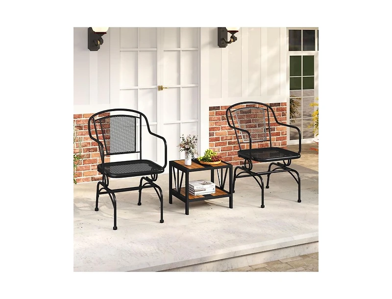 Slickblue Set of 2 Outdoor Rocking Chairs with Mesh Seat