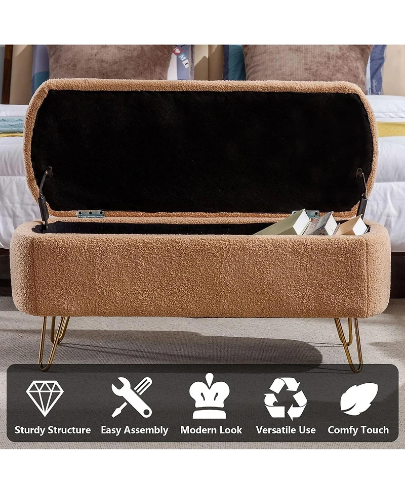 Rainsken Modern Storage Ottoman Bench