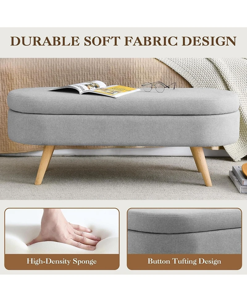 Rainsken Oval Storage Ottoman Bench