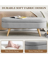 Rainsken Oval Storage Ottoman Bench