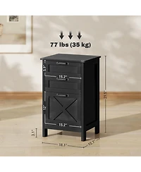 Rainsken 3 Drawer File Cabinet with Silent Slides, Farmhouse Vertical Filing Cabinet for A4/Letter Size, Printer Stand with Storage for Home Office