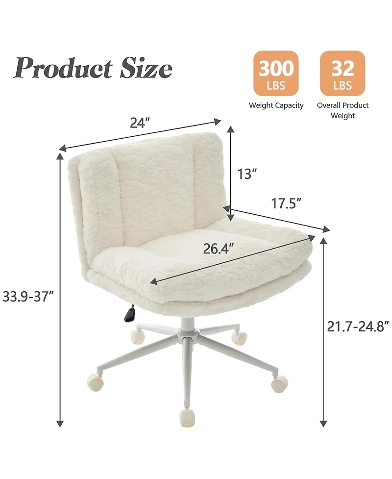 Rainsken Faux Fur Criss Cross Office Chair