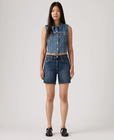 Levi's 501 Mid-Thigh High Rise Straight Fit Denim Shorts