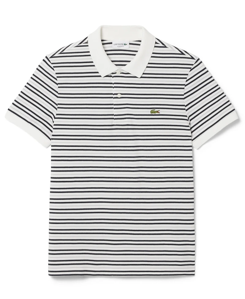 Lacoste Men's Classic Fit Striped Pique Polo Shirt