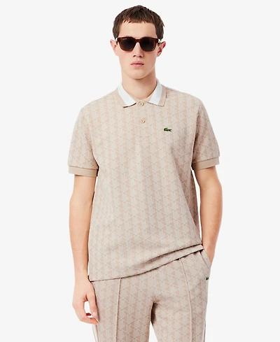 Lacoste Men's Classic Fit Monogram Jacquard Polo Shirt