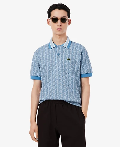 Lacoste Men's Classic Fit Monogram Jacquard Polo Shirt