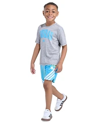 adidas Toddler and Little Boys' 2T-7 Short-Sleeve T-shirt Shorts, 2-piece Set