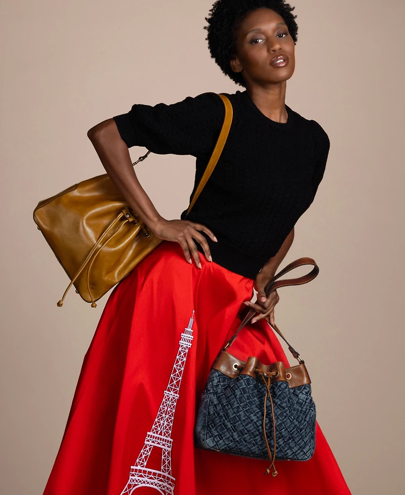 Patricia Nash Belamy Glazed Small Drawstring Bucket Bag