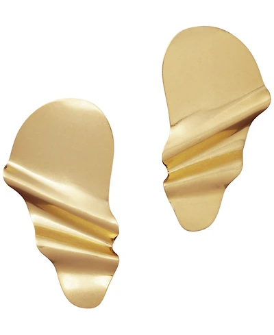 Donna Karan Gold-Tone Molten C Hoop Earrings