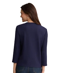 Jones New York Women's Button-Front Round Neck Sweater