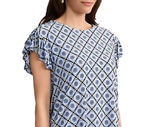 Jones New York Women's Flutter Short-Sleeve Top