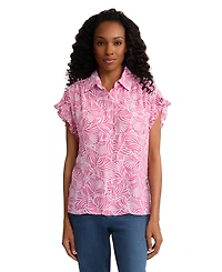 Jones New York Women's V-Neck Button-Front Top